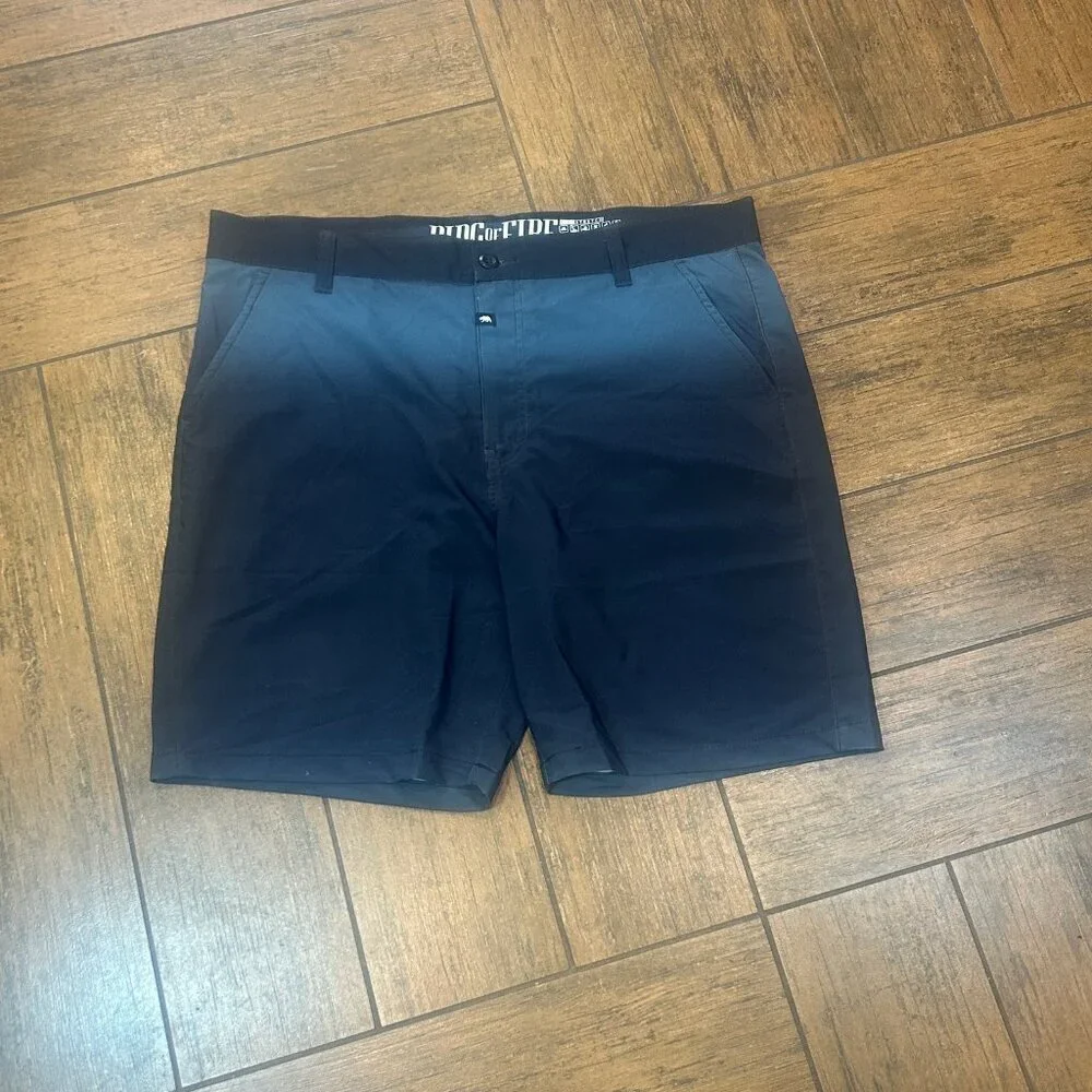 Ring of Fire Board Shorts Sea and Sun Ombre Teal Swim Trunks Size 36